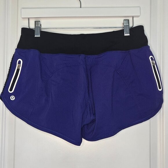Lululemon Vintage Run Shorts - 6 Cobalt Blue/Black - Picture 2 of 5
